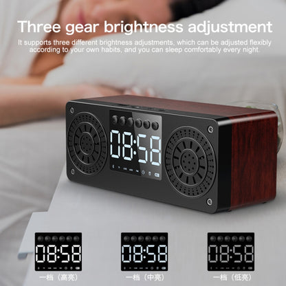 A10 Subwoofer Wooden Clock Bluetooth 5.0 Speaker, Support TF Card & U Disk Play & FM Radio(Black) - Desktop Speaker by PMC Jewellery | Online Shopping South Africa | PMC Jewellery | Buy Now Pay Later Mobicred