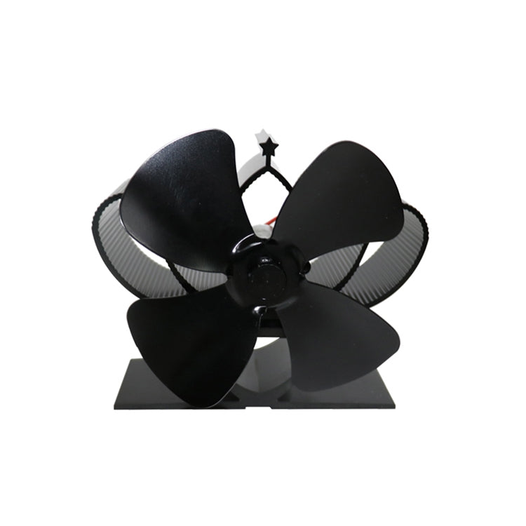YL201 4-Blade High Temperature Metal Heat Powered Fireplace Stove Fan (Black) - Fireplace Fan by PMC Jewellery | Online Shopping South Africa | PMC Jewellery