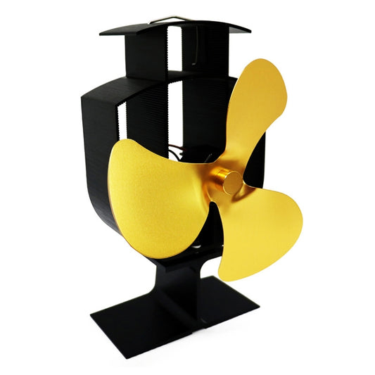 YL401 3-Blade High Temperature Metal Heat Powered Fireplace Stove Fan (Gold) - Fireplace Fan by PMC Jewellery | Online Shopping South Africa | PMC Jewellery | Buy Now Pay Later Mobicred