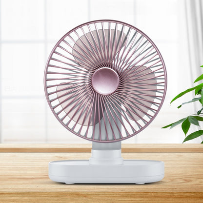 D77 4W Micro USB & USB-C / Type-C Rechargeable Portable Four-speed Adjustable Automatic Head Shaking Desktop Fan(Pink) - Electric Fans by PMC Jewellery | Online Shopping South Africa | PMC Jewellery | Buy Now Pay Later Mobicred