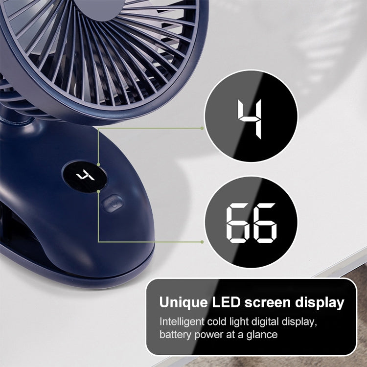 F601 Multifunctional Clip-on Electric Fan with LED Display (Blue) - Electric Fans by PMC TechLife | Online Shopping South Africa | PMC TechLife | Buy Now Pay Later Mobicred