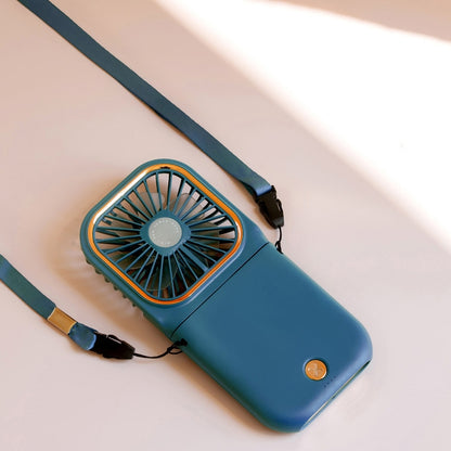 F30 Electroplating Handheld Fan Portable Desktop Folding Mute USB Hanging Neck Fan, Upgraded Version (Blue) - Electric Fans by PMC Jewellery | Online Shopping South Africa | PMC Jewellery | Buy Now Pay Later Mobicred