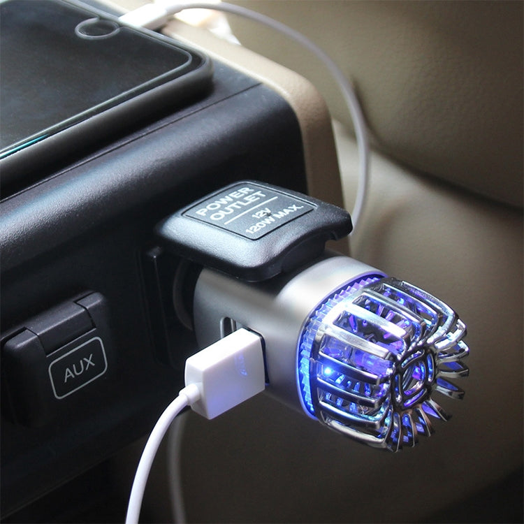 2 in 1 Car Negative-ion  Aromatherapy Air Purifier Humidifier + Dual USB Port Car Charger (Gold) - Air Purifier by PMC Jewellery | Online Shopping South Africa | PMC Jewellery | Buy Now Pay Later Mobicred