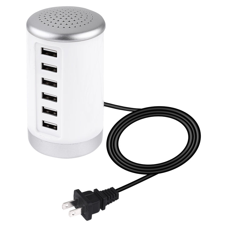 30W 6-USB Ports Charger Station Power Adapter AC100-240V, US Plug(White) - Multifunction Charger by PMC Jewellery | Online Shopping South Africa | PMC Jewellery | Buy Now Pay Later Mobicred