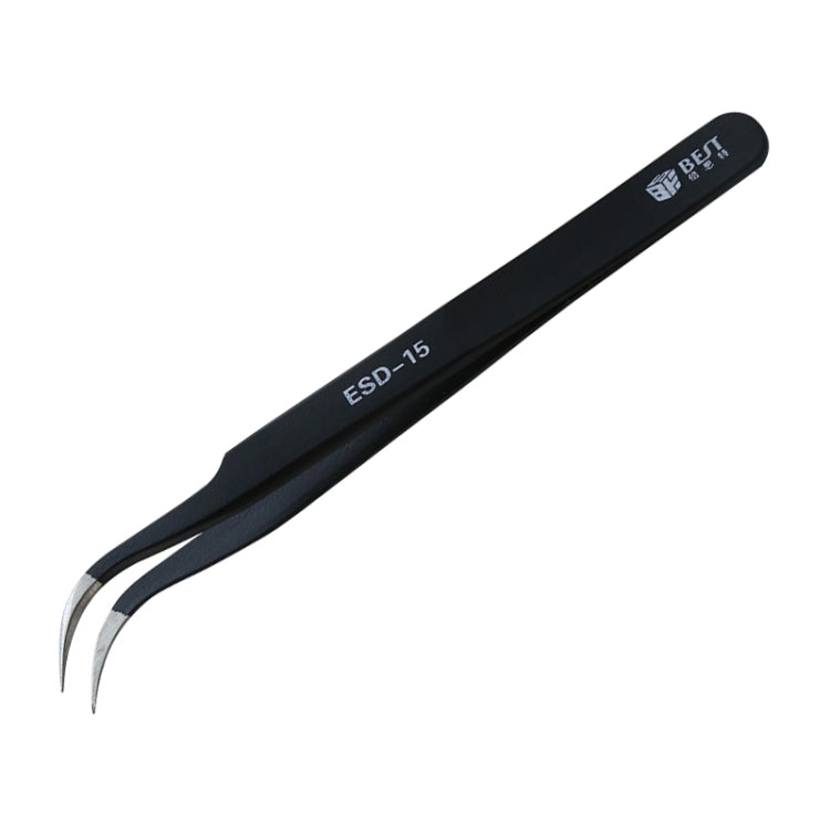 BEST BST-15 Precision Anti-static ESD Stainless Steel Tweezers - Tweezers by BEST | Online Shopping South Africa | PMC Jewellery | Buy Now Pay Later Mobicred