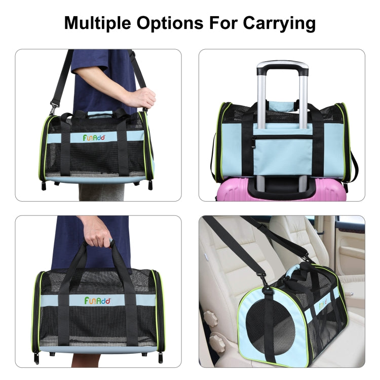 FUNADD Pet Travel Carrier Bag Shoulder Foldable Tote Bag(Blue) - Pet Storages & Bags by FunAdd | Online Shopping South Africa | PMC TechLife | Buy Now Pay Later Mobicred