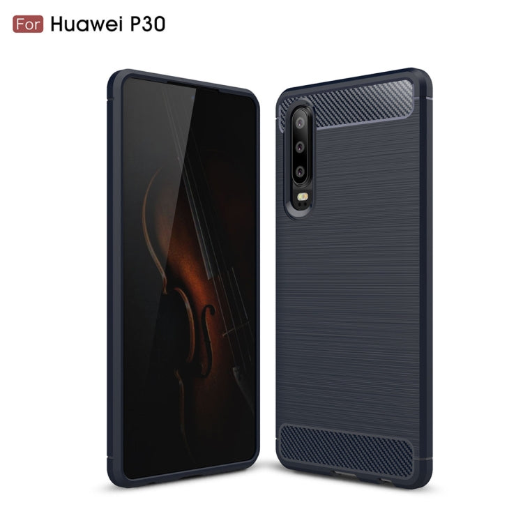 Brushed Texture Carbon Fiber Shockproof TPU Case for Huawei P30 (Navy Blue) - Huawei Cases by PMC Jewellery | Online Shopping South Africa | PMC Jewellery