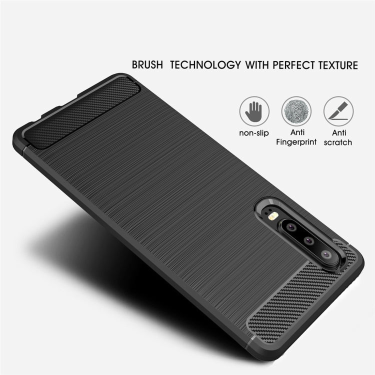 Brushed Texture Carbon Fiber Shockproof TPU Case for Huawei P30 (Navy Blue) - Huawei Cases by PMC TechLife | Online Shopping South Africa | PMC TechLife