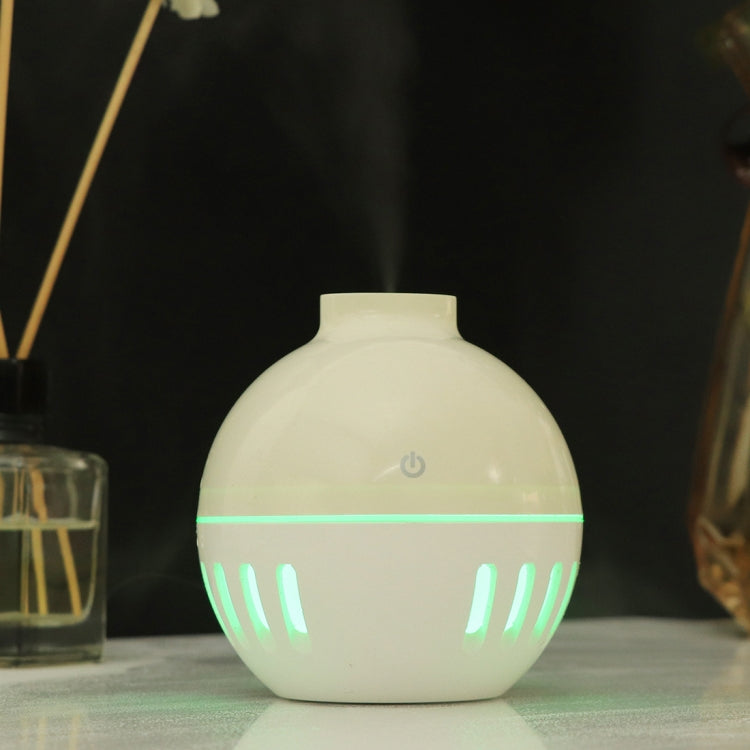 Wood Grain USB Hollowed-out Humidifier Seven Color Aromatherapy Lamp Automatic Alcohol Sprayer with Remote Control(White-3) - free shipping - PMC TechLife - Order now!