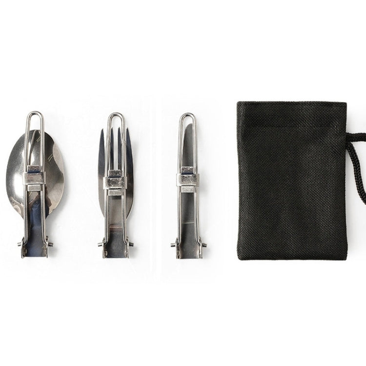 Three-Piece Stainless Steel Foldable Outdoor Cutlery - Cookwares & Tablewares by PMC TechLife | Online Shopping South Africa | PMC TechLife | Buy Now Pay Later Mobicred