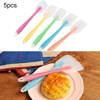 5 PCS Baking Tool Translucent Integrated High Temperature Resistance Cream Silicone Scraper Cake Spatula, Random Color Delivery - Baking Pastry Tools by PMC Jewellery | Online Shopping South Africa | PMC Jewellery | Buy Now Pay Later Mobicred