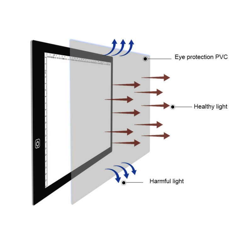 A4 Size 5W 5V LED Three Level of Brightness Dimmable Acrylic Copy Boards for Anime Sketch Drawing Sketchpad, with USB Cable & Plug, Size：220x330x5mm -  by PMC Jewellery | Online Shopping South Africa | PMC Jewellery | Buy Now Pay Later Mobicred