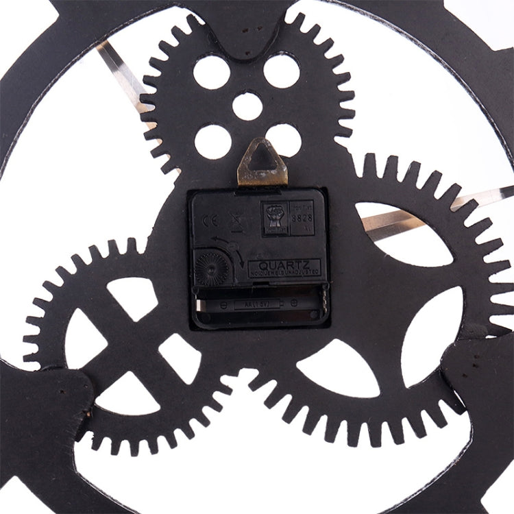 Retro Wooden Round Single-sided Gear Clock Number Wall Clock, Diameter: 80cm (Silver) - Wall Clock by PMc TechLife | Online Shopping South Africa | PMc TechLife | Buy Now Pay Later Mobicred