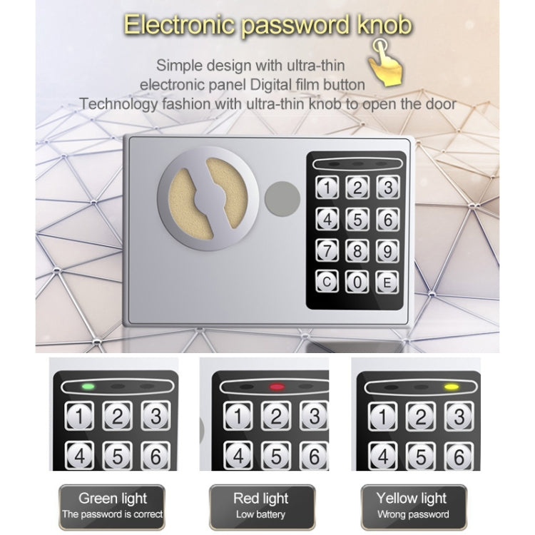 17E Home Mini Electronic Security Lock Box Wall Cabinet Safety Box without Coin-operated Function(Bronze) - Safety Box by PMc TechLife | Online Shopping South Africa | PMc TechLife | Buy Now Pay Later Mobicred