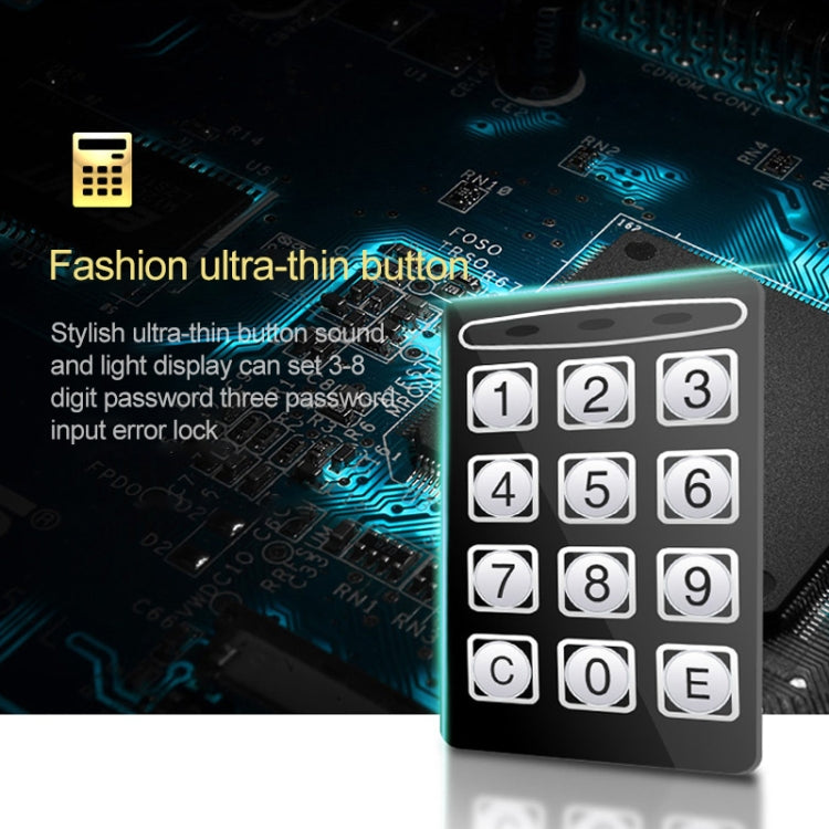 17E Home Mini Electronic Security Lock Box Wall Cabinet Safety Box without Coin-operated Function(Obsidian Black) - Safety Box by PMc TechLife | Online Shopping South Africa | PMc TechLife | Buy Now Pay Later Mobicred