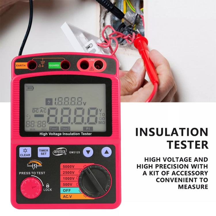 BENETECH GM3125 High Voltage Insulation Tester Resistance Tester - free shipping - PMC TechLife - Order now!