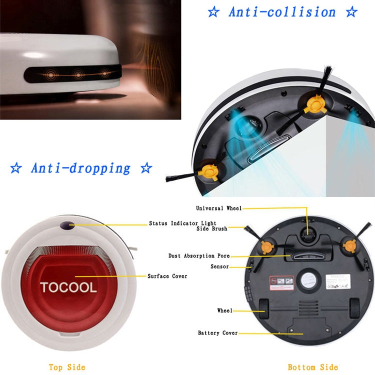 TOCOOL TC-350 Smart Vacuum Cleaner Household Sweeping Cleaning Robot with Remote Control(Blue) - free shipping - PMC TechLife - Order now!