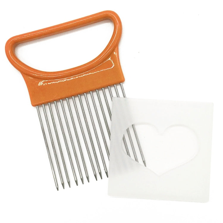 Stainless Steel Vegetable Onion Cutter Holder Meat Needle Kitchen Tools (Orange) - Gadgets by PMC TechLife | Online Shopping South Africa | PMC TechLife | Buy Now Pay Later Mobicred
