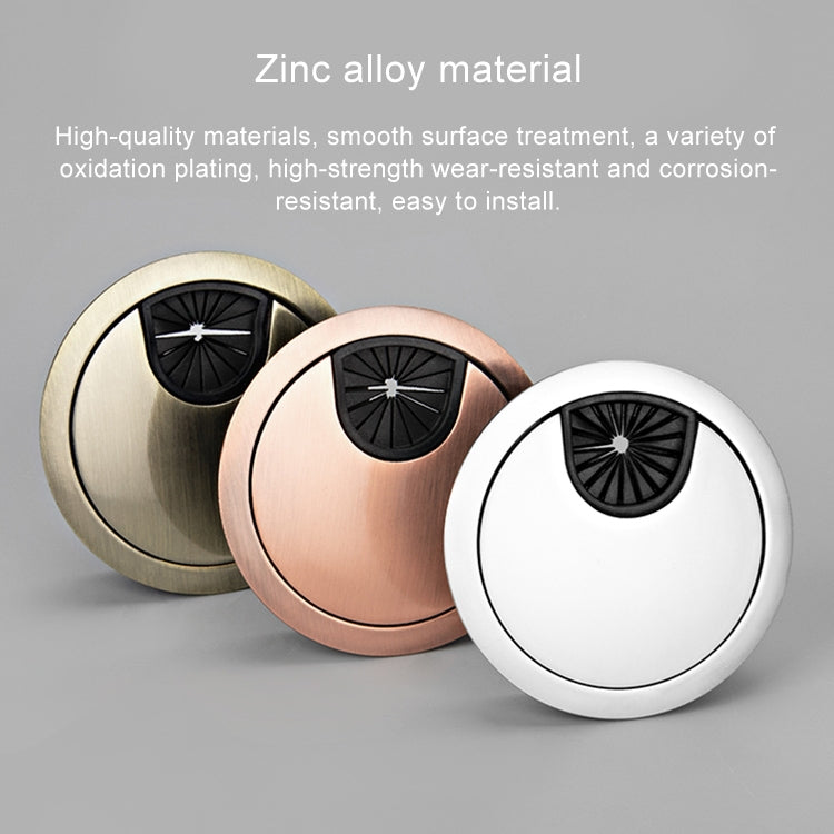 2 PCS Desk Computer Desktop Zinc Alloy Round Threading Box Hole Cover, Hole Diameter: 50mm  (Matte Black) - Furniture Accessories by PMC TechLife | Online Shopping South Africa | PMC TechLife