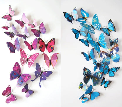 2 Set Creative 3D Color Butterfly Wall Stickers Living Room Bedroom Decoration Supplies, Pin Style, Random Color Delivery - Ornaments by PMC Jewellery | Online Shopping South Africa | PMC Jewellery