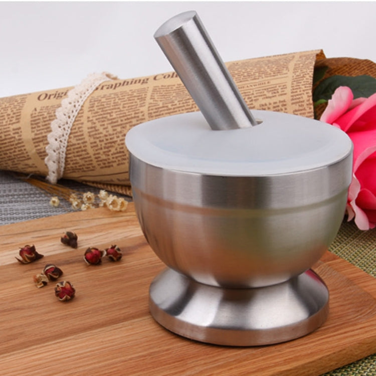 Kitchen Stainless Steel Garlic Food Mortar with Cover, Size: Small - Stirrer & Squeezer by PMC Jewellery | Online Shopping South Africa | PMC Jewellery | Buy Now Pay Later Mobicred