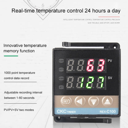 REX-C100 Thermostat + Thermocouple + SSR-80 DA Solid State Module Intelligent Temperature Control Kit - Components Kits by PMC Jewellery | Online Shopping South Africa | PMC Jewellery | Buy Now Pay Later Mobicred