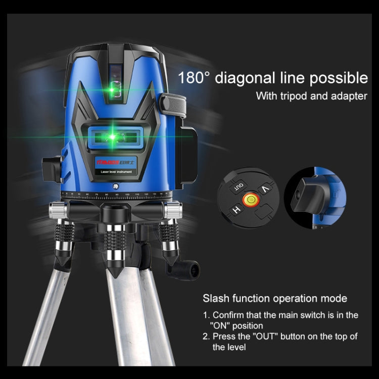 MBOOS LD Blue Light 2 Line Outdoor Laser Level Instrument with Suitcase & 1m Tripod - Laser Rangefinder by PMC Jewellery | Online Shopping South Africa | PMC Jewellery | Buy Now Pay Later Mobicred