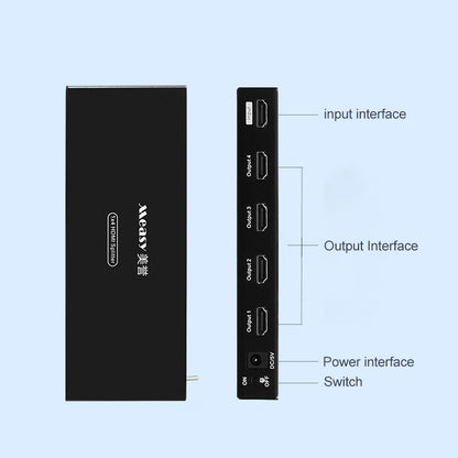 Measy SPH104 1 to 4 4K HDMI 1080P Simultaneous Display Splitter, US Plug - Splitter by Measy | Online Shopping South Africa | PMC Jewellery | Buy Now Pay Later Mobicred