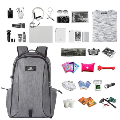 HAWEEL Outdoor Portable Canvas Dual Shoulders Laptop Backpack(Grey) - Backpack by HAWEEL | Online Shopping South Africa | PMC Jewellery | Buy Now Pay Later Mobicred