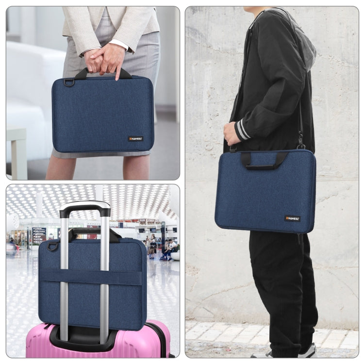 HAWEEL 14.0 inch -16.0 inch Briefcase Crossbody Laptop Bag For Macbook, Lenovo Thinkpad, ASUS, HP(Navy Blue) - 15 inch by HAWEEL | Online Shopping South Africa | PMC Jewellery | Buy Now Pay Later Mobicred