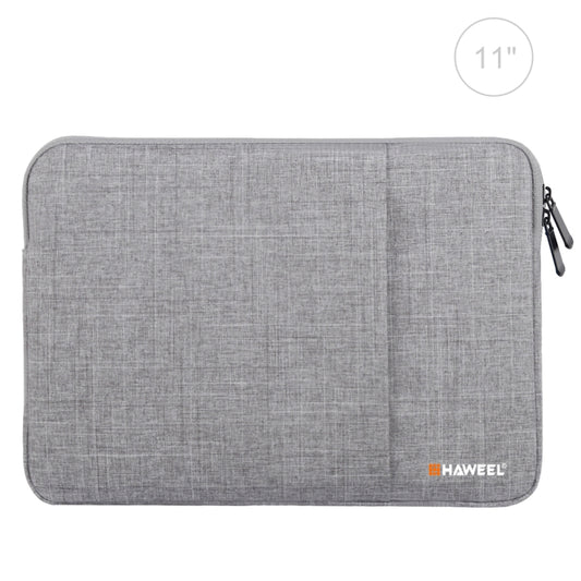 HAWEEL 11 inch Sleeve Case Zipper Briefcase Carrying Bag For Macbook, Samsung, Lenovo, Sony, DELL Alienware, CHUWI, ASUS, HP, 11 inch and Below Laptops / Tablets(Grey) - 10 - 11 inch by HAWEEL | Online Shopping South Africa | PMC Jewellery | Buy Now Pay Later Mobicred