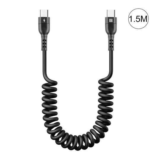 HAWEEL 1.5m 5A USB-C / Type-C to USB-C / Type-C Retractable Coiled PD Fast Charging Cable - USB-C & Type-C Cable by HAWEEL | Online Shopping South Africa | PMC Jewellery