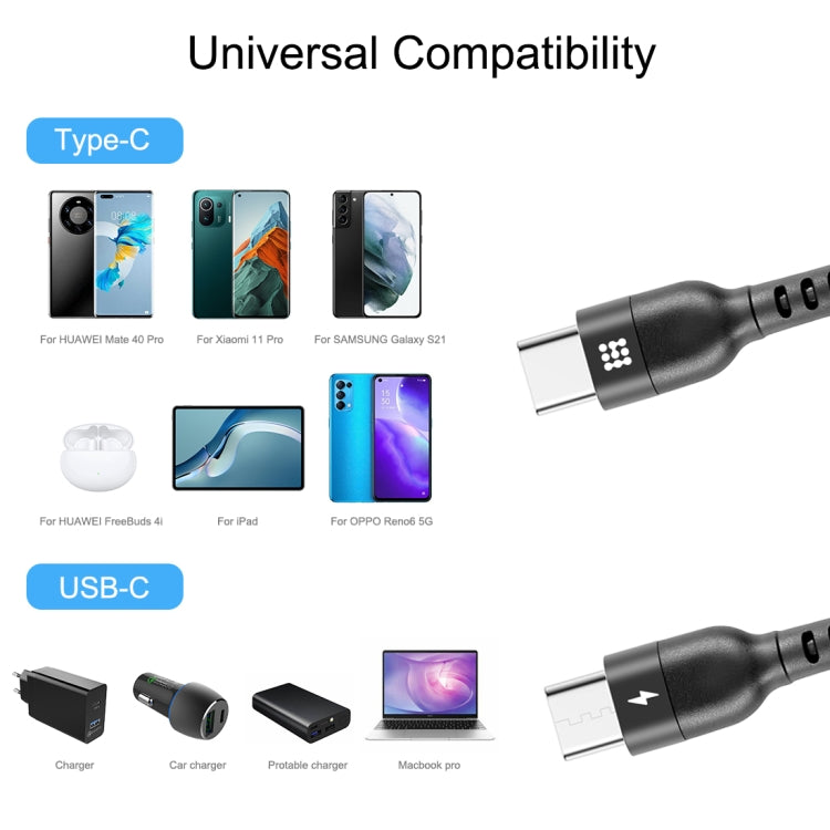 HAWEEL 1.5m 5A USB-C / Type-C to USB-C / Type-C Retractable Coiled PD Fast Charging Cable - USB-C & Type-C Cable by HAWEEL | Online Shopping South Africa | PMC TechLife | Buy Now Pay Later Mobicred