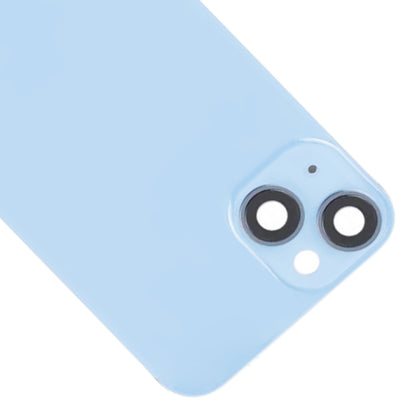 For iPhone 14 Plus Glass Battery Back Cover with Flash Bracket + Wireless Charging Module(Blue) - Back Cover by PMC Jewellery | Online Shopping South Africa | PMC Jewellery | Buy Now Pay Later Mobicred