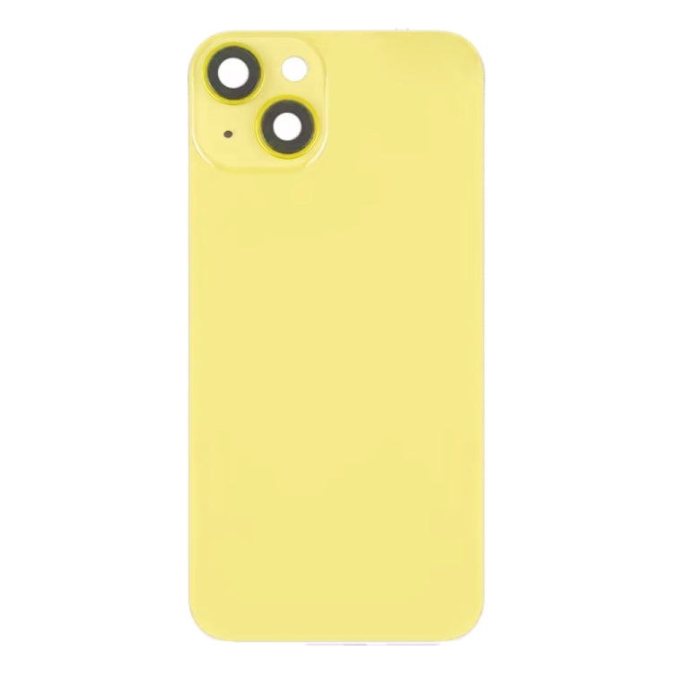 For iPhone 14 Glass Battery Back Cover with Flash Bracket + Wireless Charging Module(Yellow) - Back Cover by PMC Jewellery | Online Shopping South Africa | PMC Jewellery | Buy Now Pay Later Mobicred