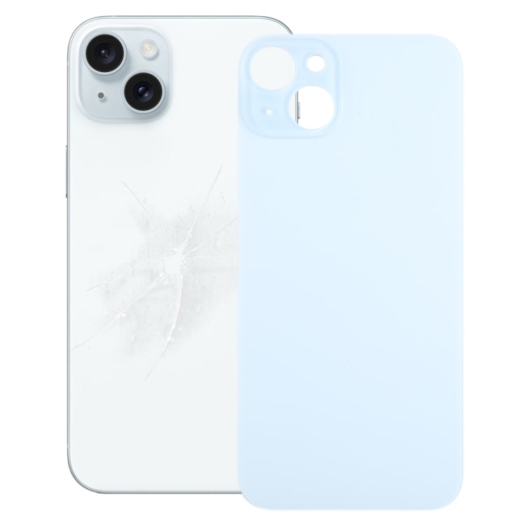 For iPhone 15 Plus Easy Replacement Big Camera Hole Glass Back Battery Cover(Blue) - Back Cover by PMC TechLife | Online Shopping South Africa | PMC TechLife