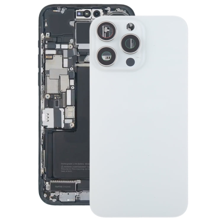 For iPhone 15 Pro Glass Battery Back Cover with Camera Lens Cover(White) - Back Cover by PMC Jewellery | Online Shopping South Africa | PMC Jewellery