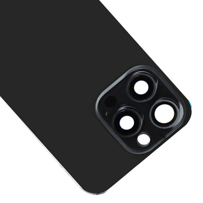 For iPhone 15 Pro Glass Battery Back Cover with Flash Bracket + Wireless Charging Module(Black) - Back Cover by PMC Jewellery | Online Shopping South Africa | PMC Jewellery | Buy Now Pay Later Mobicred