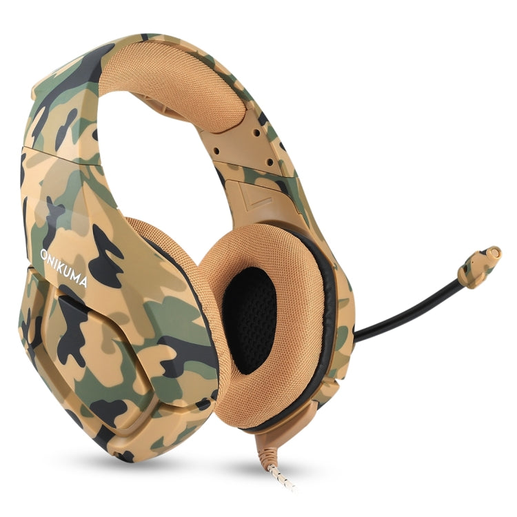 ONIKUMA K1-B Deep Bass Noise Canceling Camouflage Gaming Headphone with Microphone(Yellow) - Multimedia Headset by ONIKUMA | Online Shopping South Africa | PMC Jewellery | Buy Now Pay Later Mobicred