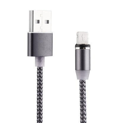 360 Degree Rotation 8 Pin to USB 2.0 Weave Style Magnetic Charging Cable with LED Indicator, Cable Length: 1m(Grey) - Charging Cable & Head by PMC Jewellery | Online Shopping South Africa | PMC Jewellery | Buy Now Pay Later Mobicred