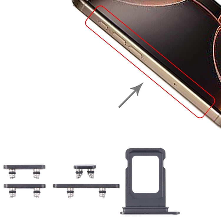For iPhone 16 Pro Max Original SIM Card Tray + Side Keys (Black) - Others by PMC Jewellery | Online Shopping South Africa | PMC Jewellery | Buy Now Pay Later Mobicred