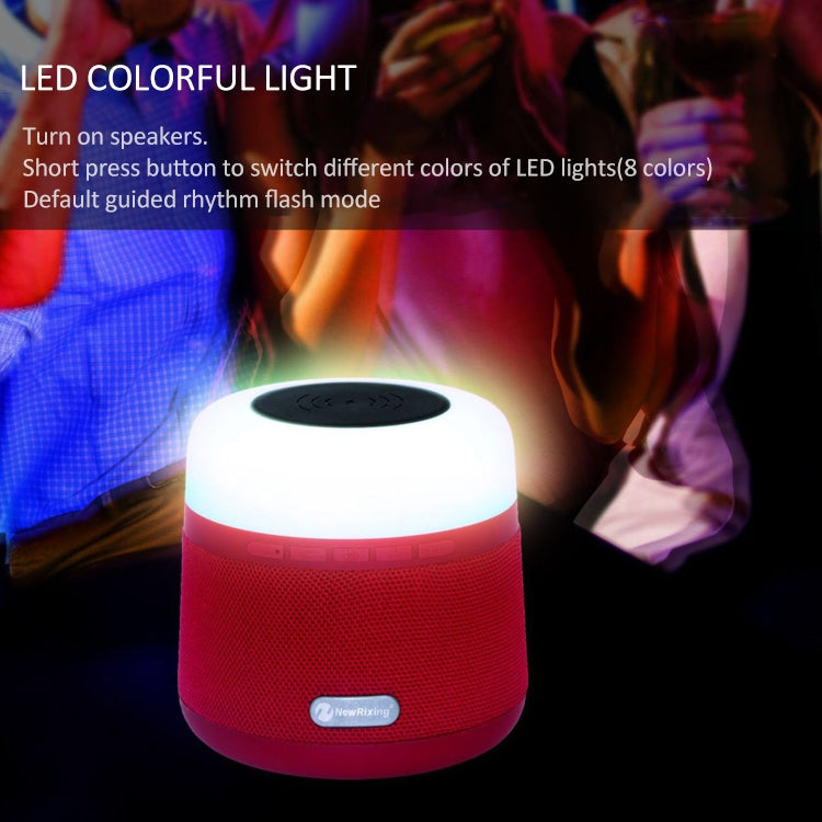 NewRixing NR-3500 Multi-function Atmosphere Light Wireless Charging Bluetooth Speaker with Hands-free Call Function, Support TF Card & USB & FM & AUX (Grey) - free shipping - PMC Jewellery - Order now!