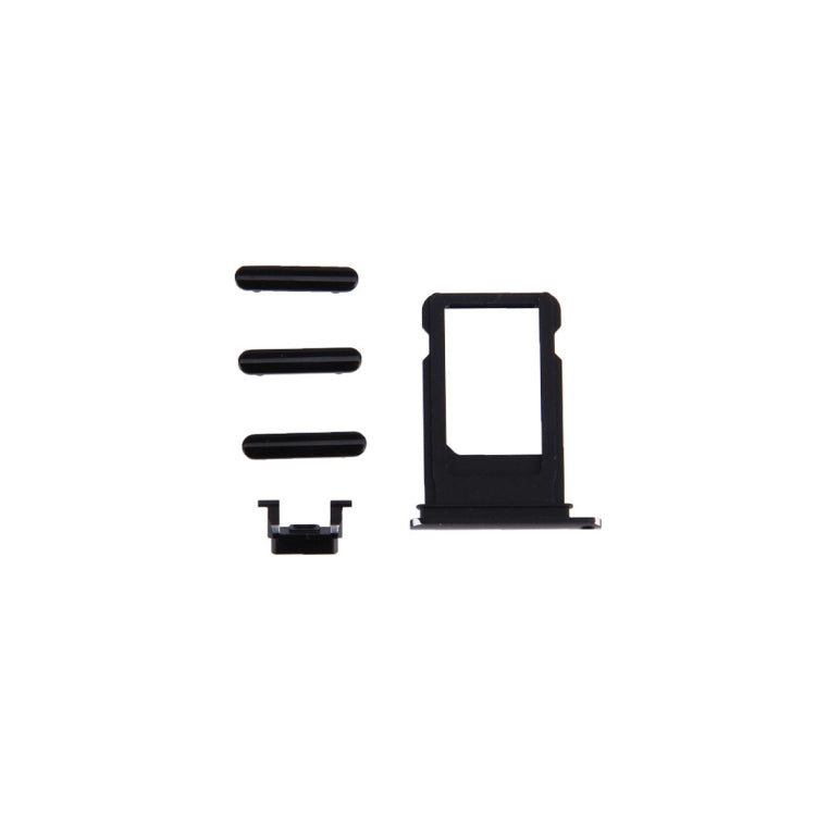 Card Tray + Volume Control Key + Power Button + Mute Switch Vibrator Key for iPhone 7(Black) - iPhone 7 Parts by PMc TechLife | Online Shopping South Africa | PMc TechLife | Buy Now Pay Later Mobicred