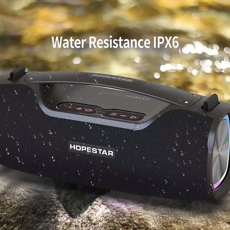 HOPESTAR A6X TWS Portable Outdoor Bluetooth Speaker with Colorful Music Lights, Support Power Bank & Hands-free Call & U Disk & TF Card & 3.5mm AUX(Black) - Desktop Speaker by HOPESTAR | Online Shopping South Africa | PMC Jewellery | Buy Now Pay Later Mobicred