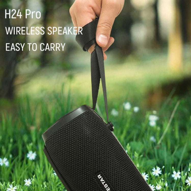 HOPESTAR H24 Pro TWS Portable Outdoor Waterproof Woven Textured Bluetooth Speaker with Rhythm Light, Support Hands-free Call & U Disk & TF Card & 3.5mm AUX & FM (Grey) - Desktop Speaker by HOPESTAR | Online Shopping South Africa | PMC Jewellery | Buy Now Pay Later Mobicred