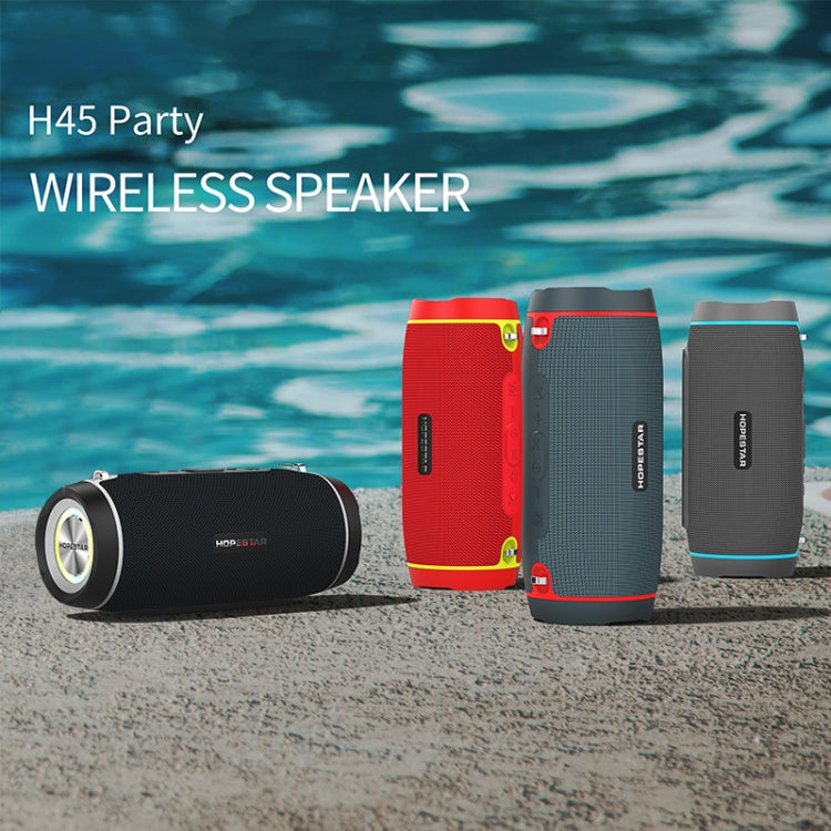 HOPESTAR H45 PARTY Portable Outdoor Waterproof Bluetooth Speaker, Support Hands-free Call & U Disk & TF Card & 3.5mm AUX & FM (Red) - Desktop Speaker by HOPESTAR | Online Shopping South Africa | PMC Jewellery | Buy Now Pay Later Mobicred