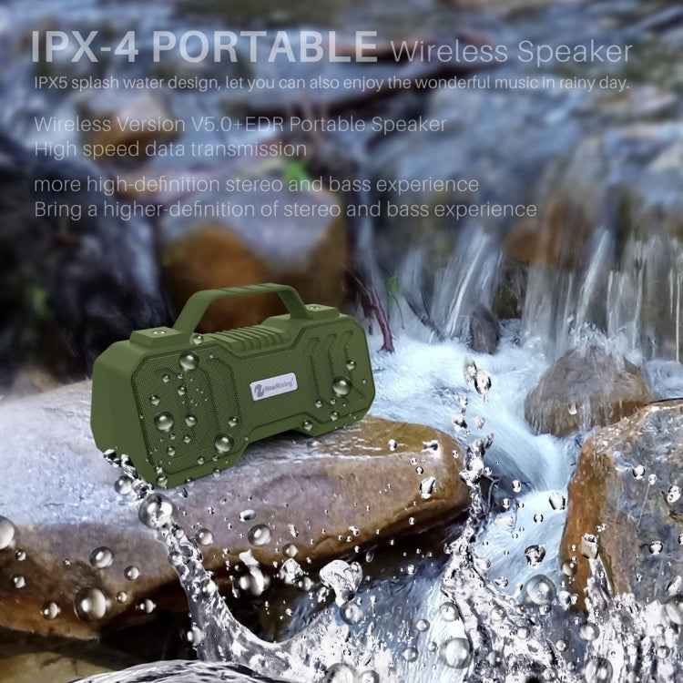 NewRixing NR-4500 Portable Wireless Bluetooth Stereo Speaker Support TWS / FM Function Speaker (Green) - free shipping - PMC TechLife - Order now!