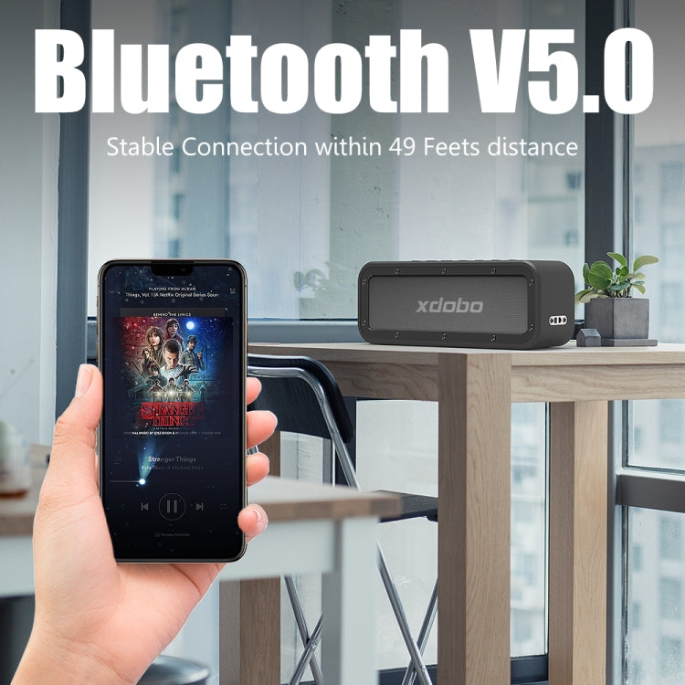 XDOBO Wake 1983 IPX7 Waterproof Portable Outdoor Wireless Bluetooth Speaker (Black) - free shipping - PMC Jewellery - Order now!
