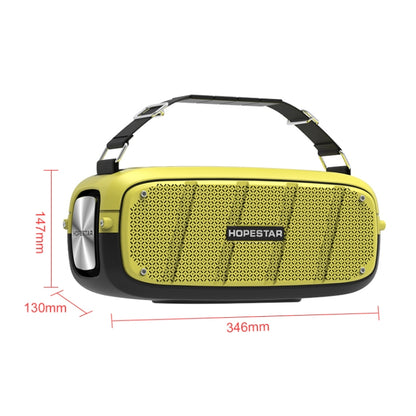 HOPESTAR A20 Pro TWS Portable Outdoor Waterproof Subwoofer Bluetooth Speaker with Microphone, Support Power Bank & Hands-free Call & U Disk & TF Card & 3.5mm AUX (Yellow) - Desktop Speaker by HOPESTAR | Online Shopping South Africa | PMC Jewellery | Buy Now Pay Later Mobicred