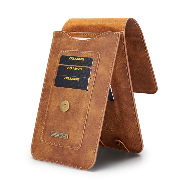 DG.MING Universal Cowskin Leather Protective Case Waist Bag with Card Slots & Hook, For iPhone, Samsung, Sony, Huawei, Meizu, Lenovo, ASUS, Oneplus, Xiaomi, Cubot, Ulefone, Letv, DOOGEE, Vkworld, and other Smartphones Below 5.2 inch(Brown) - More iPhone Cases by DG.MING | Online Shopping South Africa | PMC Jewellery | Buy Now Pay Later Mobicred